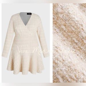 🔴SOLD CIDER TWEED LONG SLEEVE MINI WARM DRESS